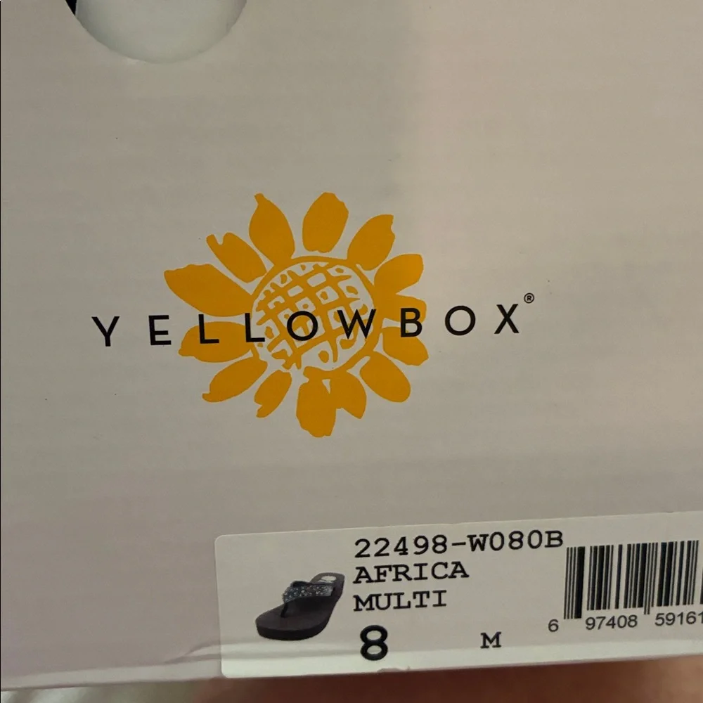 Yellow Box Black Flip Flops with Colorful Beads - Picture 6 of 6